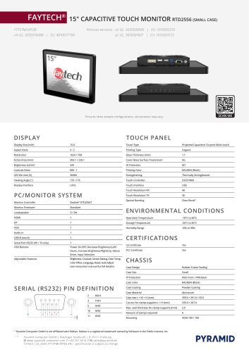 15" CAPACITIVE TOUCH MONITOR RTD2556 (SMALL CASE)