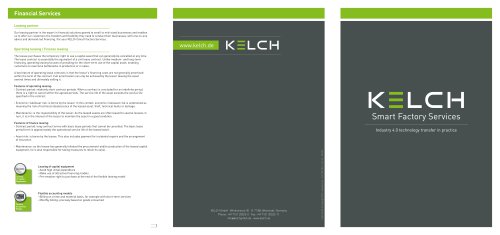 KELCH Smart Factory Services