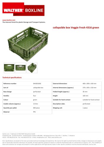 collapsible box Veggie Fresh 4316 green