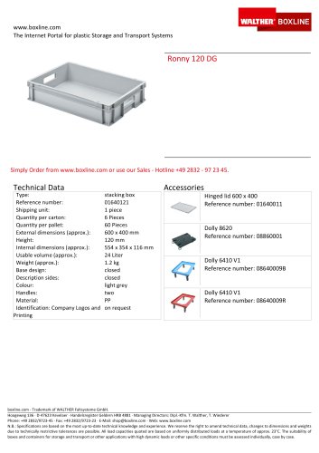 Stacking box: Ronny 120 DG Brochure en