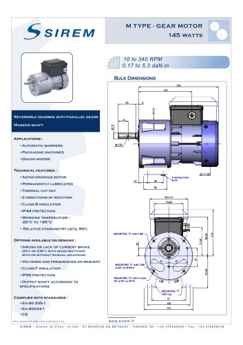 M TYPE - GEAR MOTOR