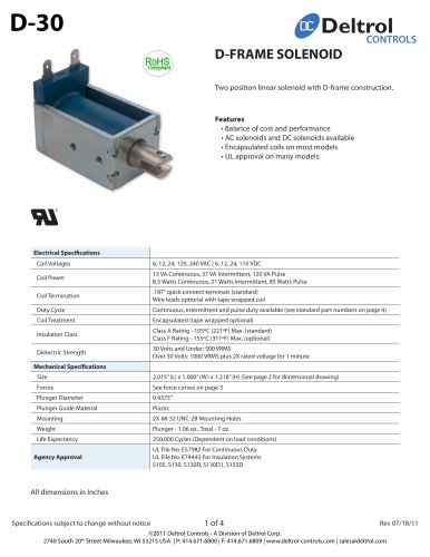 D-30 D-Frame Solenoid