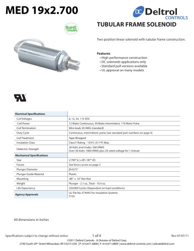 MED 19x2.700 Tubular Frame Solenoid