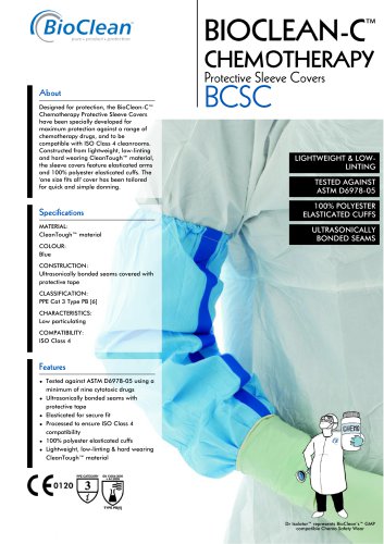 Bioclean-C Non-Sterile Chemotheraphy Protective Sleeve Cover