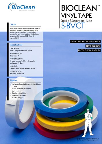 BioClean Sterile Vinyl Cleanroom Tape