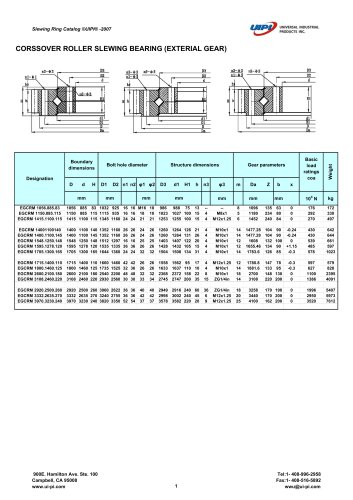 CORSSOVER ROLLER SLEWING BEARING (EXTERIAL GEAR)