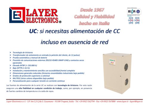 Fuentes de Alimentaci&oacute;n serie UC