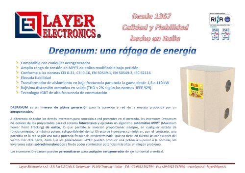 Inversores eolic&oacute;s serie Drepanum