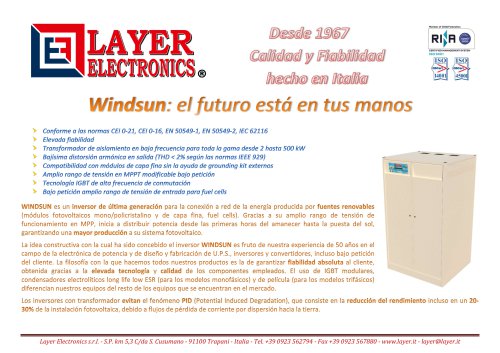 Inversores Solares serie Windsun