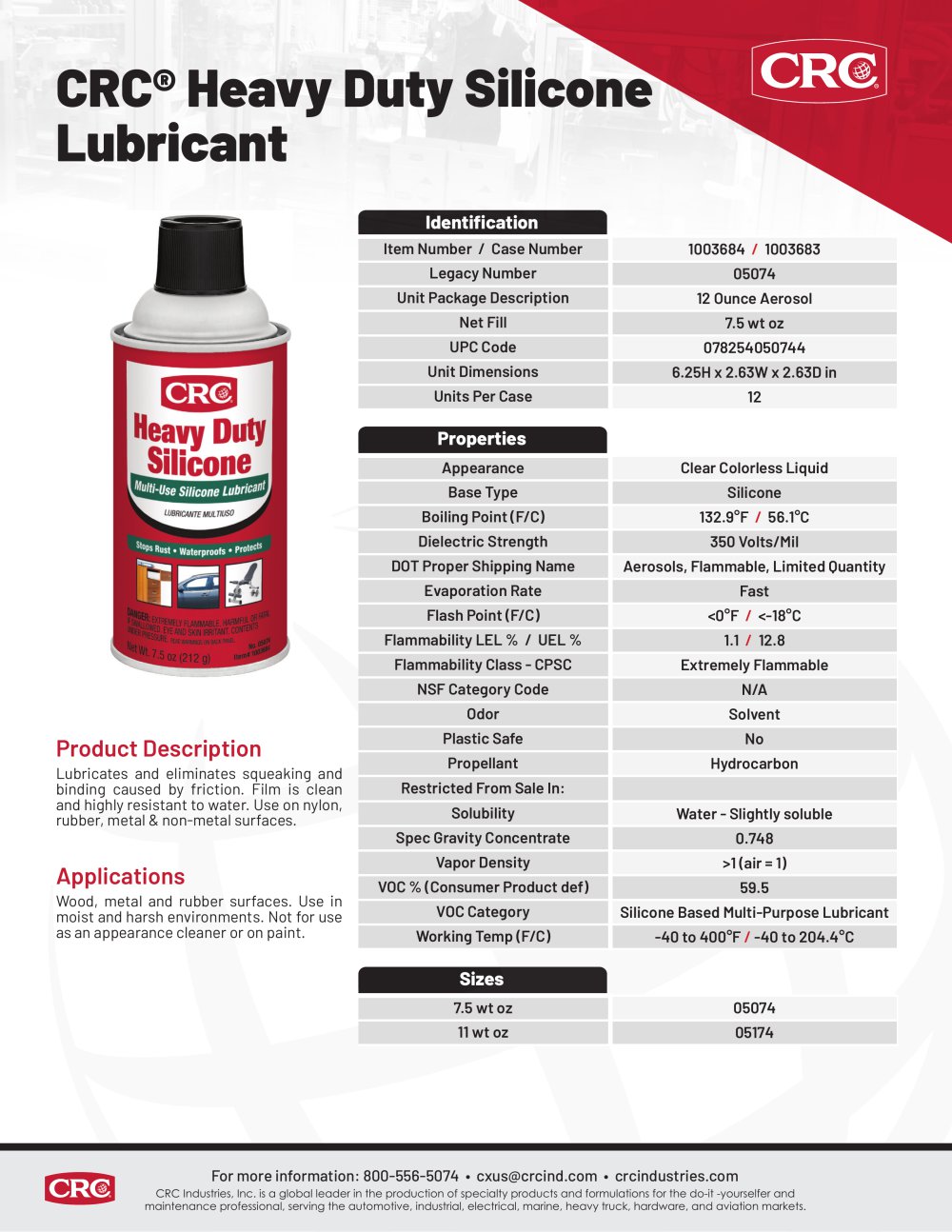 CRC&reg; Heavy Duty Silicone Lubricant - CRC Industries