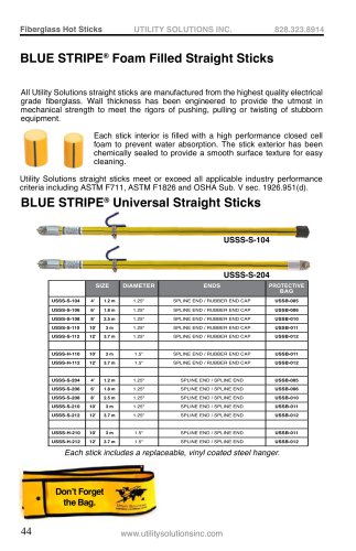 BLUE STRIPE® Disconnect Head Straight Sticks