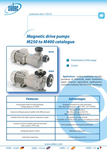 Catalog PUMPS  M250 to M400