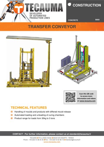 B005 Concrete block transfer conveyor