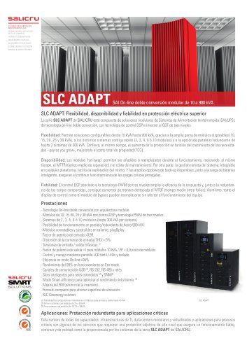 SLC ADAPT:  Flexibilidad,disponibilidad y fiabilidad en proteccion eléctrica superior