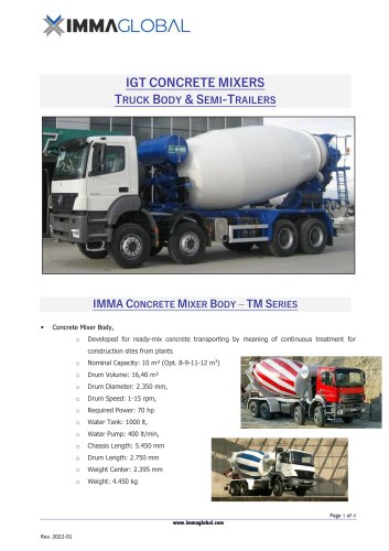 IGT CONCRETE MIXERS TRUCK BODY & SEMI-TRAILERS