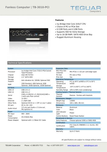 FANLESS COMPUTER | TB-3010-PCI