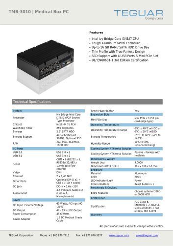 TMB-3010 | MEDICAL BOX PC