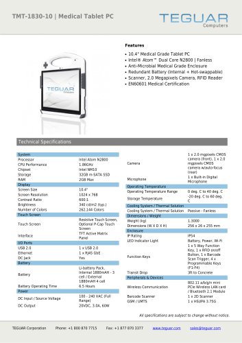 TMT-1830-10 | MEDICAL TABLET PC