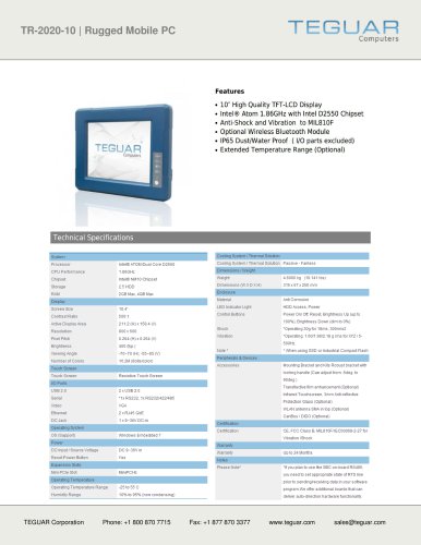 TR-2020-10 | RUGGED MOBILE PC