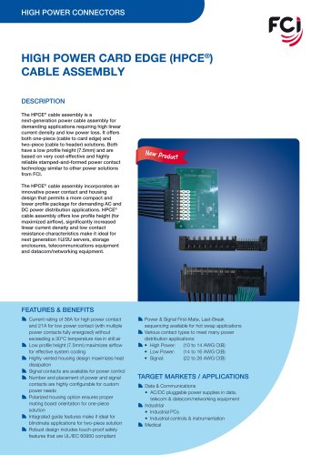 High Power Card Edge (HPCE®) Cable Assdembly