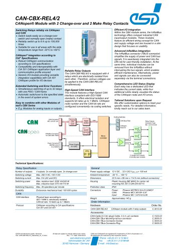 Data Sheet CAN-CBX-REL4/2