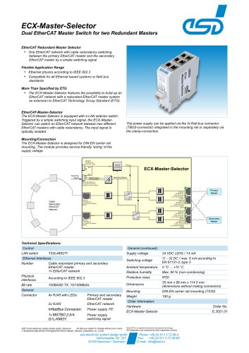 Data Sheet ECX-Master-Selector