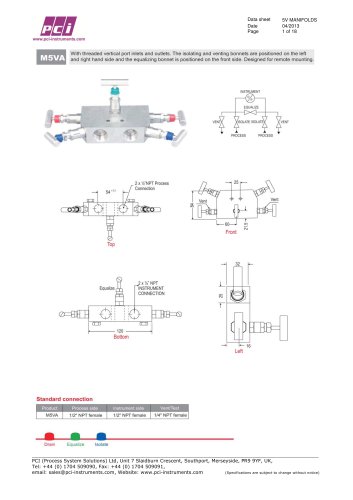 5 VALVE MANIFOLDS