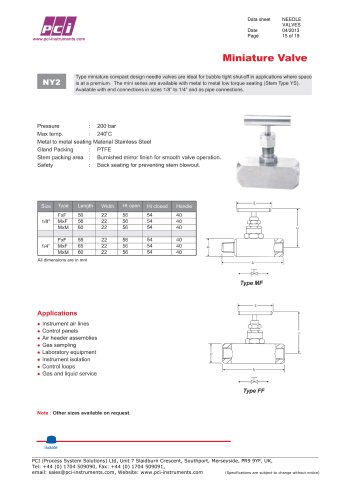 Miniature Valve NY2