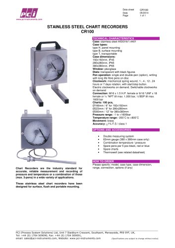 Stainless Steel Case Chart Recorder CR100