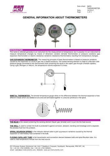 Thermometers - General Information