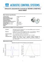 S3460– normal beam single-crystal transducer 2.5 MHz