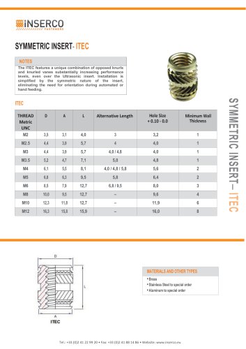 SYMMETRIC INSERT-ITEC