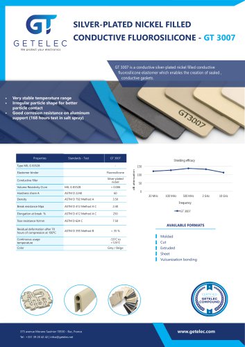 SILVER-PLATED NICKEL FILLED CONDUCTIVE FLUOROSILICONE - GT 3007