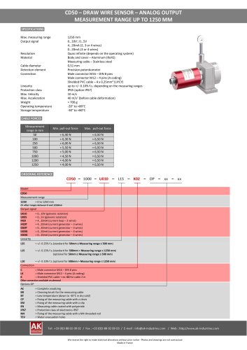 CD50 - ANALOG DRAW WIRE SENSOR