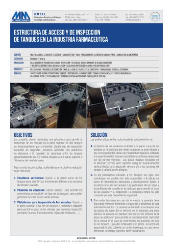 Estructura de acceso y de inspeccion de tanques en la industria farmaceutica