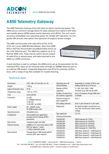 A850 Telemetry Gateway