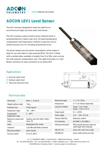 Adcon LEV1 Level Sensor