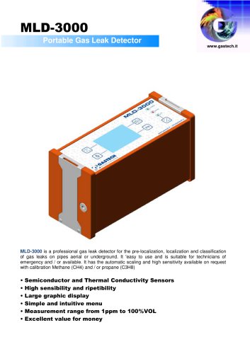 MLD-3000 - PORTABLE GAS LEAK DETECTOR GASTECH