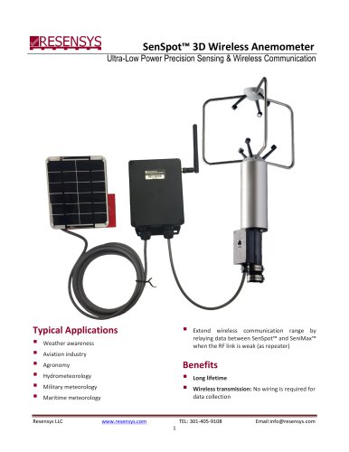 New SenSpot™ Wireless 3D Anemometer