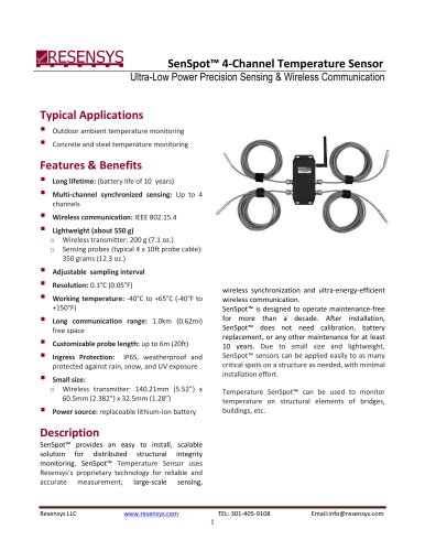 SenSpot™ 4-Channel Temperature Sensor