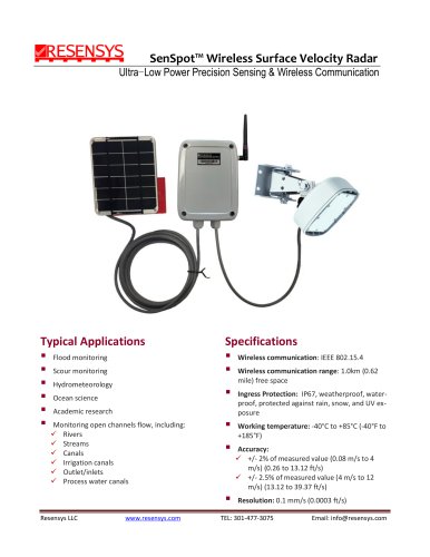 SenSpot™ Wireless Surface Velocity Radar