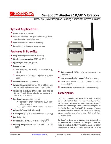 wireless vibration sensor SenSpot™