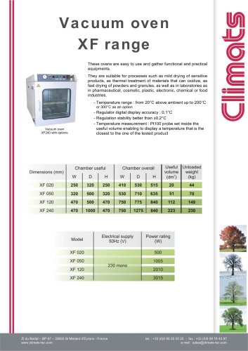 Vacuum oven XF range