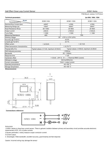 SCB21 Series Close Loop Current Sensor