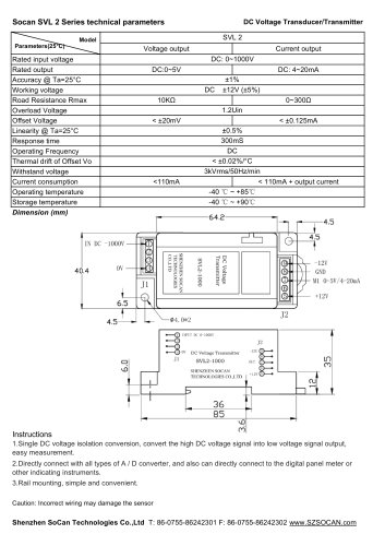 Voltage Sensor SVL2 Series- Socan