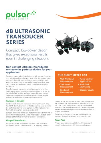 dB Ultrasonic Sensors