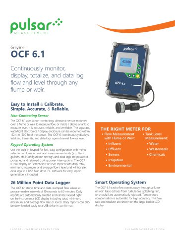 OCF 5.0 Open Channel Flow Monitor