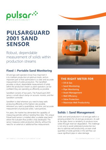 PULSARGUARD 2001 SAND SENSOR