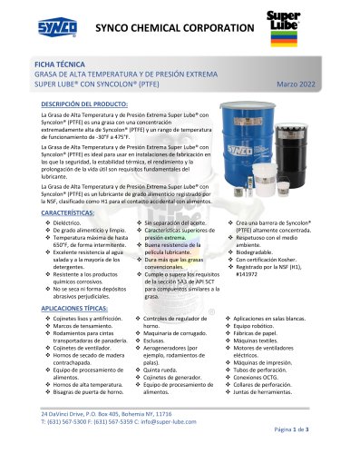 Super Lube Food Grade Anti-Seize - PTFE Lubricant For High Temp Applications (NSF H1 Rated)