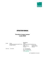 Operation Manual-Precision torque sensor model 8625